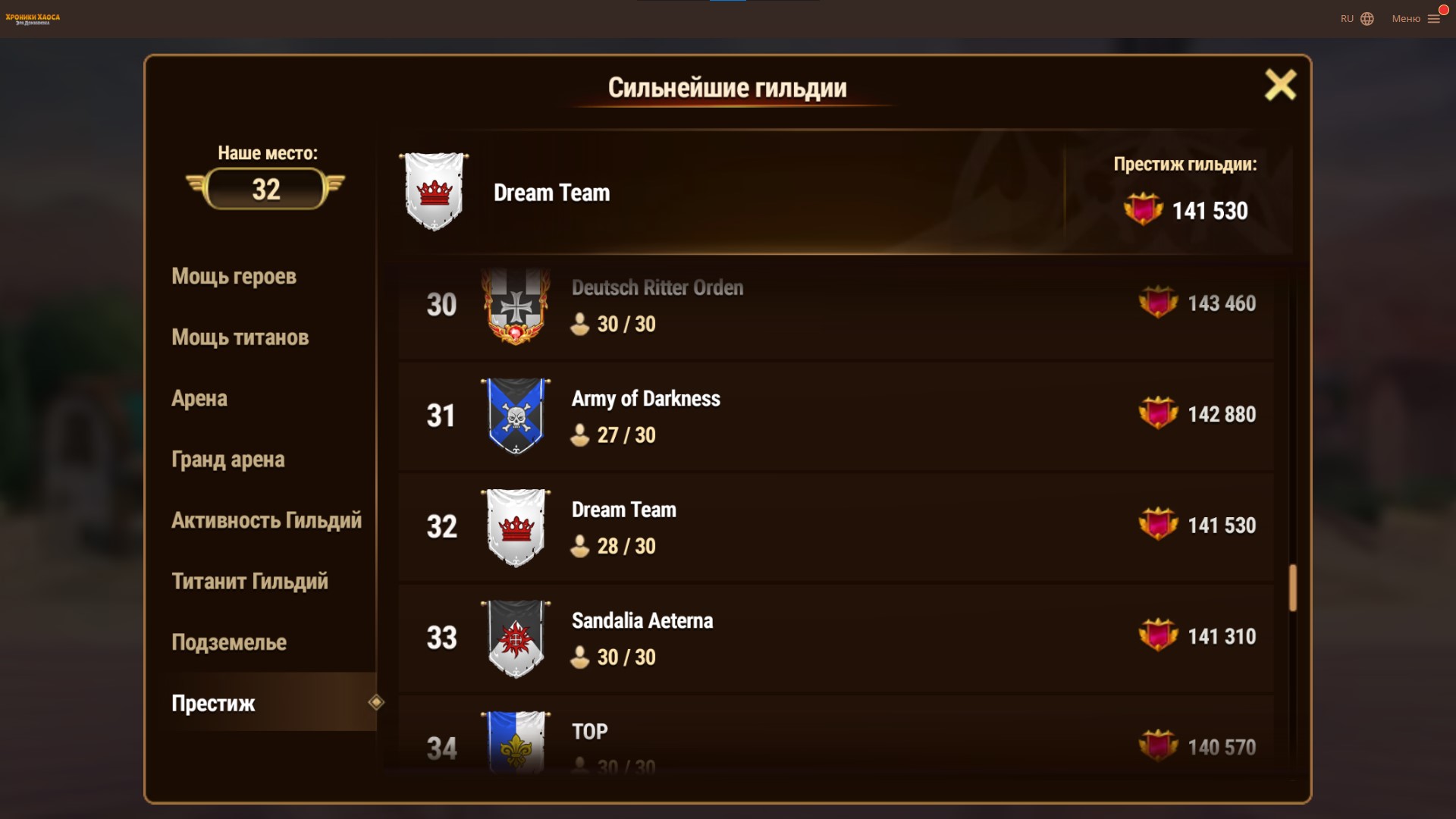 Dream Team 156 server top 32 Prestige (29 ppl only)